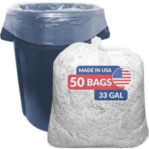 Reli. SuperValue 33 Gallon Trash Bags | 50 Count | Made in USA | Heavy Duty | Clear Multi-Use Garbage Bags