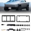 Front License Plate Holder for Tesla Cybertruck, ZDHQLHJ License Plate Frame Mount Bracket, No Drilling Mount Holder Cover, Original Car Hole Installation, Anti-Theft