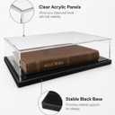 Acrylic Bible Display Case, Assembly Required Clear Book Display Box with Black Base, Low Profile Book Protector for Bible, Prayer Book, Keepsake Book, 10.6 x 7.9 x 2.4 Inch