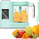 Baby Food Maker, Baby Food Processor with Silicone Spatula, Baby Food Blender, Auto Cooking & Grinding, Steam Cook and Blender, Touch Screen Control, BPA Free, Green