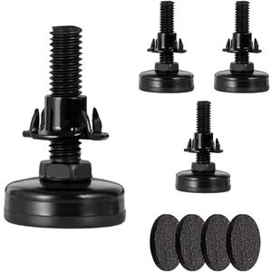 3/8" Threaded Leveling Feet Adjustable Furniture Feet Levelers,4 Pack Heavy Duty Height Adjuster Furniture Leveling Feet for Desk/Chair/Cabinet/Dresser Leg Leveler Screw in with Threaded Insert (4)