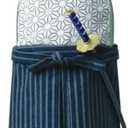 NOREN WANOKURA Kimono Bottle Cover, Made in Japan, Wine Bottle Decoration, Samurai/Grey - ASANOHA