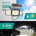 LYWALT Solar Lights Outdoor - 3000LM 188 LED Motion Sensor Outdoor Lights, 4 Heads IP65 Waterproof Powered Security Flood Lights, 270Wide Lighting Angle Wall Light with Sensors for Backyard (4 Pack)