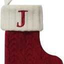 St. Nicholas Square Mini Cable Knit Stocking-Letter J