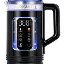 Auriswell, Electric Tea Kettle with Temperature Control, Glass smart Water Boiler for Tea, Coffee & Boil, Automatic Shut Off, 12h Keep Warm & One-Touch 6 Presets (Black)