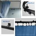 TOKPLNU Ceiling Curtain Track, 12 Ft Black Flexible Bendable Curved Curtain Rail Wall Mount Sliding Ceiling Track System Set for Bay Window, Room Divider
