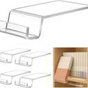 4 Pack Acrylic Book Stand for Display Bookcase Bookshelf Clear Display Holder Easel Collector Stand for Library Home Office Comic Album CD Magazine Postcard Artworks
