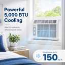 Senville 5,000 BTU Window Air Conditioner, Cools Up to 150 Sq. Ft., Easy to Use Mechanical Control, Washable Filter