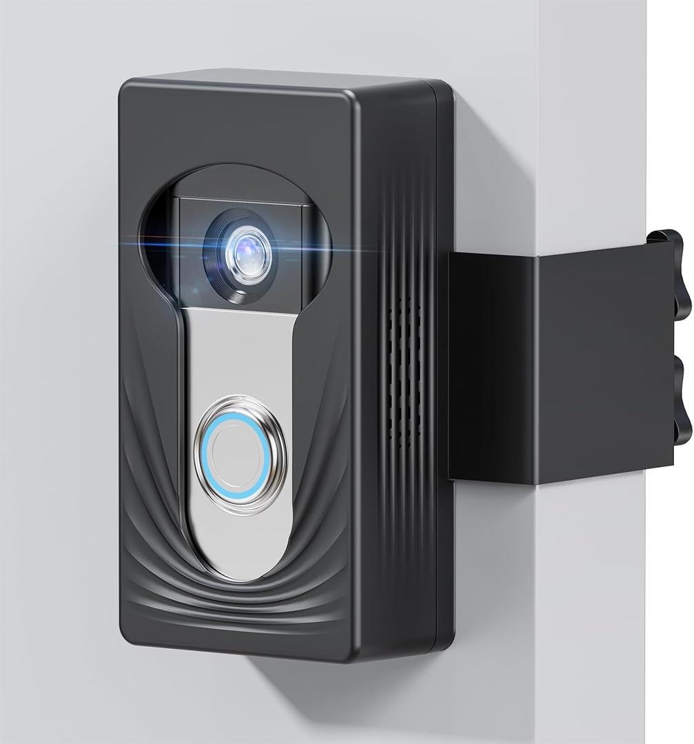 Wireless Video Doorbell Mount for Ring/Blink, Compatible with Ring 4/3/2/1, No Drill Anti Theft Camera Mount, Camera Holder with Double Screw Fixing, Black (Not Include Doorbell)
