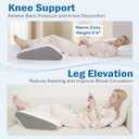 Vekkia Knee Pillow for Back Sleeping, 7" Wedge Pillow for Knees & Leg, Versatile Wedge with Dual Handles,Comfortable Support for Post-Surgery, Lower Back&Hip Pain Relief, Blood Circulation, Swelling
