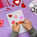 3 x 600 Pcs 3 Sizes 4 Colors Assorted Heart Stickers Self Adhesive Foam Hearts Valentine Heart Shaped Decals in Glitter and Matte Red Pink White Light Pink for Valentine's Day Crafts Dcor