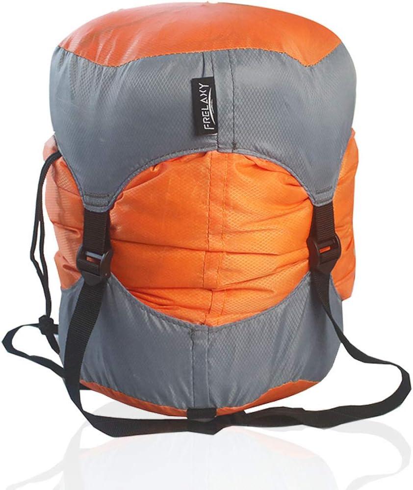 Frelaxy Compression Sack, Ultralight Sleeping Bag Stuff Sack Compression Stuff Sack - Space Saving Gear for Camping, Hiking, Backpacking (Orange, M)