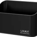 loukin Magnetic Marker Holder, Dry Erase Marker Holder, Remote Control Holder, Magnetic Storage Organizer for Whiteboard or Refrigerators (Black)