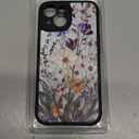 DEENAKIN for iPhone 15 Case Cute,Aesthetic Floral Hard Shell,Compatible with Magsafe,Trendy Unique Cool Retro Western Coquette Protective Slim Phone Cover for Women Girls,Marbled Floral Veins