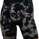 MAXXIM Women's High-Waisted Seamless Compression Biker Shorts - Tie Dye and Solid Ideal for Gym, Yoga, Running, and Fitness (M)