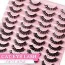 Lashes Wispy False Eyelashes Strips 4 Styles Cat Eye Strip Lash Natural Looking Fake Mink Eyelash Pack Short Fluffy Full Lashes that Look Like Extensions Wispies Clear Band Pestaas Postizas