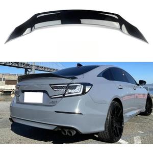 Rear Trunk Wing Spoiler Glossy Black Compatible with Honda Accord 2018-2022 R Style Duckbill Highkick Trunk Lid Spoiler Wing