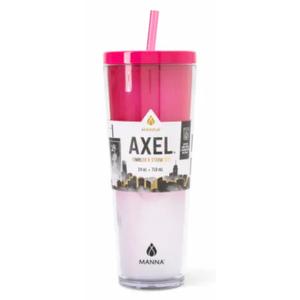 Manna™ Axel™ Plastic Tumbler & Straw Set - Pink