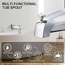 Enhon Tub Spout with Diverter, Slip-Fit Bathtub Faucet Spout Replacement, 1/2 Copper Pipe Connection, Easy to Install, Universal for Bathroom Shower(Chrome Color,1 Pack)