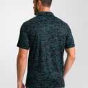 Obla Mens Golf Polo Shirts Short Sleeve Dry Fit Performance Moisture Wicking Casual Print Collared Golf Shirts for Men (Black) 4XL