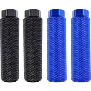 2 Pairs Aluminum Alloy Bike Pegs for Mountain Bike Cycling Rear Stunt Pegs Fit 3/8 inch Axles (Black and Blue)