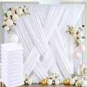 50ft x 10ft White Backdrop Curtain Panels for Parties, Thick Polyester 10 Panels Wedding Photo Backdrop Drapes Back Drop Cloth for Birthday Photography Background Party Backdrop Home Decorations