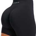 JOYSPELS Gym Shorts Women Workout Biker Shorts Scrunch Butt No Front Seam Running Athletic Yoga (X-Small, Pirate Black)