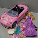 76 Pcs Doll & Convertible Car Playset,Included 11.5 In Doll,Doll Car,Princess Dresses,Fashion Dresses,Casual Clothing,Swimsuits,Bags,Shoes,Doll Playset,Doll Dress up Toys for Girls Kids Toddlers Gifts