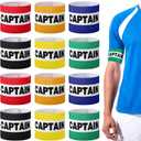 Simgoing 12 Pcs Soccer Captain Armbands Elastic Wrist Armbands Adult Team Leader Adjustable Sports Accessories
