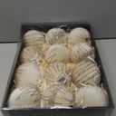 3.15 Inch Velvet Christmas Tree Ornaments12 Pcs Christmas Balls Bulk Set with Golden Hand-Painted PatternPlastic Shatterproof Xmas Hanging Ornaments Decorations for Tree(Champagne Gold)