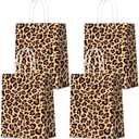 16 Pcs Leopard Print Mini Gift Bags with Handles Paper Bags Small Gift Animal Prints for Shopping Trendy Kraft Party Take out Merchandise Retail for Small Business Leopard Cheetah Theme Party