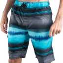 Kanu Surf Men's Barracuda Swim Trunks, 9" Inseam (Regular & Extended Sizes) (2X, Nova Black/Aqua)