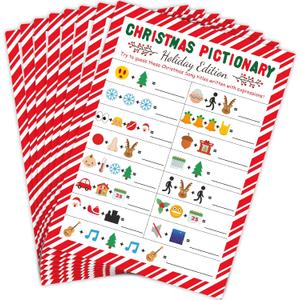 Chiazllta Christmas Party Games, Song Guessing Sing Me a Picture Xmas Themed Party Holiday Activity for Adults Groups Coworkers, 30 Players