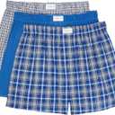 Tommy Hilfiger Men's Cotton Classic 3-Pack Woven Boxer (Medium, Glacier)