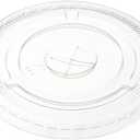 GUSTO [100 Count] Clear Flat PET Plastic Lids (No Hole) 98mm Snap-On Lids for 12, 16, 20 & 24 oz Milkshake Cups, Leak-Resistant & Stackable (Formerly Comfy Package)