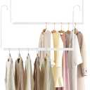 Hanging Closet Rod Adjustable Width Height Closet Rod For Hanging Clothes White 2 Pack Closet Extender Hanging Rod Clothes Space-Saving Hanging Bar Organizer