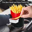 White Elephant Gifts for Adults, Funny Coffee Mug with Finger on the Bottom, French Fry Holder & Sauce Holder Set, Date Night Ideas Food Choice Dice, Gag Gifts Stocking Stuffers for Men Women - Black