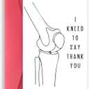 6 x Asmallgf Funny Thank You Card for Doctor Nurse, Appreciation Gifts for Physical Therapist, I Kneed to Say Thank You