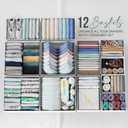 Drawer Organizer Clothes Set of 12 White-Grey - Dresser Organizer For Nursery, Bedroom, Closet - Perfect Baby Clothes Organizer and Storage & General Nursery Organization or Dresser Drawer Organizers