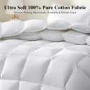 Ubauba Goose Feather Down Fiber Comforter Queen Size - All Season White Fluffy Duvet Insert - 750+ Fill Power Luxurious Hotel Bedding Comforter - Soft 100% Cotton Cover, Medium Warmth (90x90 Inch)