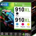 910XL Ink Cartridges Compatible With HP 910 Ink Combo Pack Work with OfficeJet Pro 8020 8025 8035 8015e 8028e 8010 8010e 8022 8022e Printer High Yield 910 Black 910 Color, with V19.7.1 Chip (4 Pack)