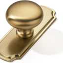 khtumeware 10 Pack 1-1/4 inch Backplate for Cabinet Knobs Brushed Brass Drawer Knobs Satin Gold Cabinet Hardware Vintage Knobs with Backplate