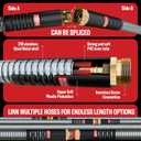 Best 150 ft Metal Garden Hose Set - No-Kink Durable 316 Stainless Steel, 10-Way Zync Spray Nozzle & Hook  Tough Flexible Heavy Duty Water Hoses, Naval Brass, Rust, Weather, LeakProof