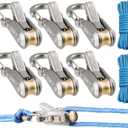 6-Pack Paracord Adjusters,ope Tightening Tool & Tensioner,Rope with Roller Tensioner Heavy-Duty Tie Down for Camping, Tarps, Guy Lines, Boating & Outdoor Gear