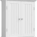 ChooChoo Bathroom Wall Cabinet, Over The Toilet Space Saver Storage Cabinet, Medicine Cabinet with 2 Door and Adjustable Shelves, Cupboard (White)