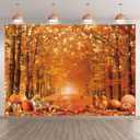 7x5ft Fall Photography Backdrop Autumn Maple Leaves Pumpkin Friendsgiving Background Thanksgiving Party Supplies Farm Harvest Banner Photo Booth