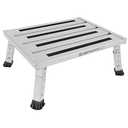 DEPSUNNY Adjustable Height Aluminum RV Step, Stable Foldable Platform Step Stool, Supports Up to 1,000 lb, Non-Slip Rubber Feet and Platform Mat, Easy to Carry (Silver)