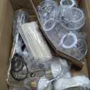 Brushed Gold Chandelier 5-Light Mid Century Chandelier 33.46" Modern Chandeliers with White Pleated Fabric Shade for Dining Room Living Room Kitchen Island Entryway