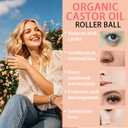Aiwejay Organic Castor Oil Roll-On with Rose Quartz, 100% Pure Cold-Pressed & Unrefined, Hexane-Free, For skin, Eyebrows and Eyelashes, 50mL (1.7oz)