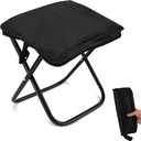 Collapsible Stool, 12Inch Portable Compact Folding Stool for Adult, Ultralight Foldable Chair Pocket Size Carry for Camping, Hiking, Fishing, Travel, Outdoors, Supports 198 Lbs